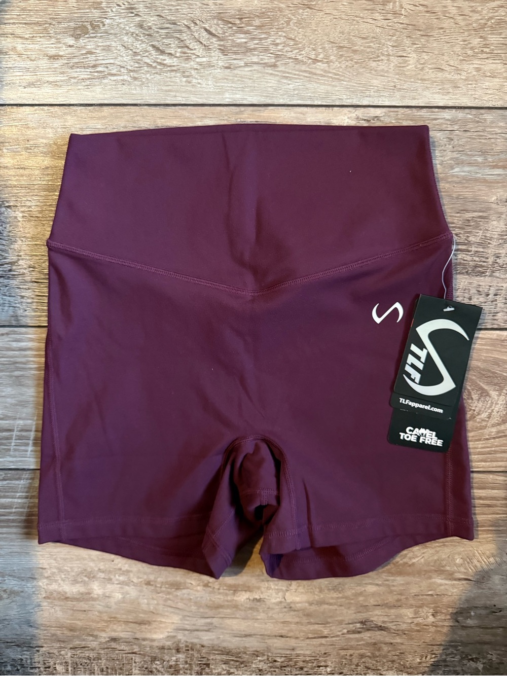 TLF High-Rise Athletic Bike Shorts in Wine